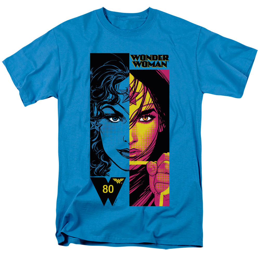 Wonder Woman Ww Split Mens T Shirt Turquoise Officially Licensed