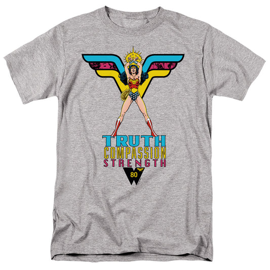 Wonder Woman Truth, Compassion, Strength Mens T Shirt Athletic Heather Officially Licensed