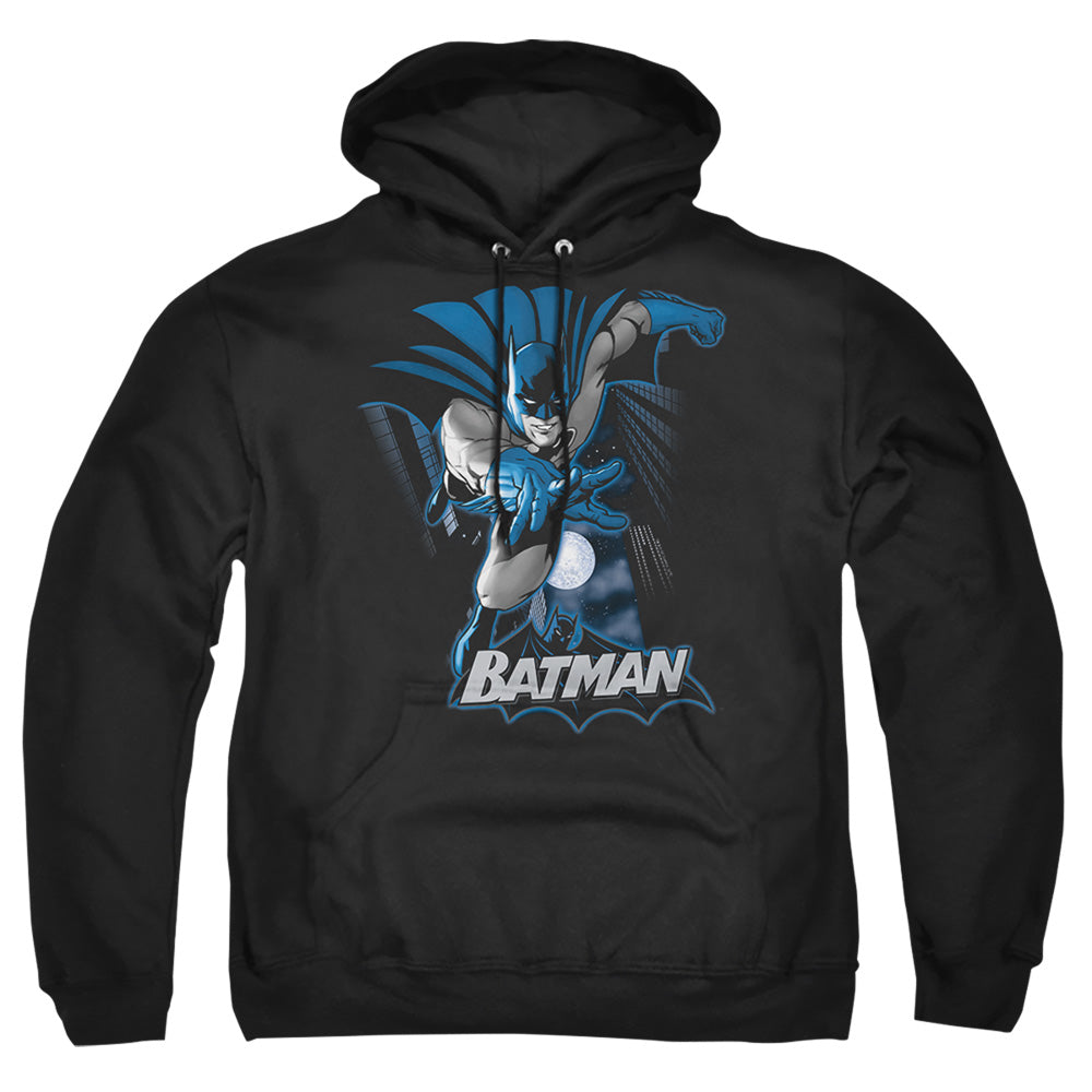 Justice League Of America Batman Blue &Amp; Gray Mens Hoodie Black Officially Licensed