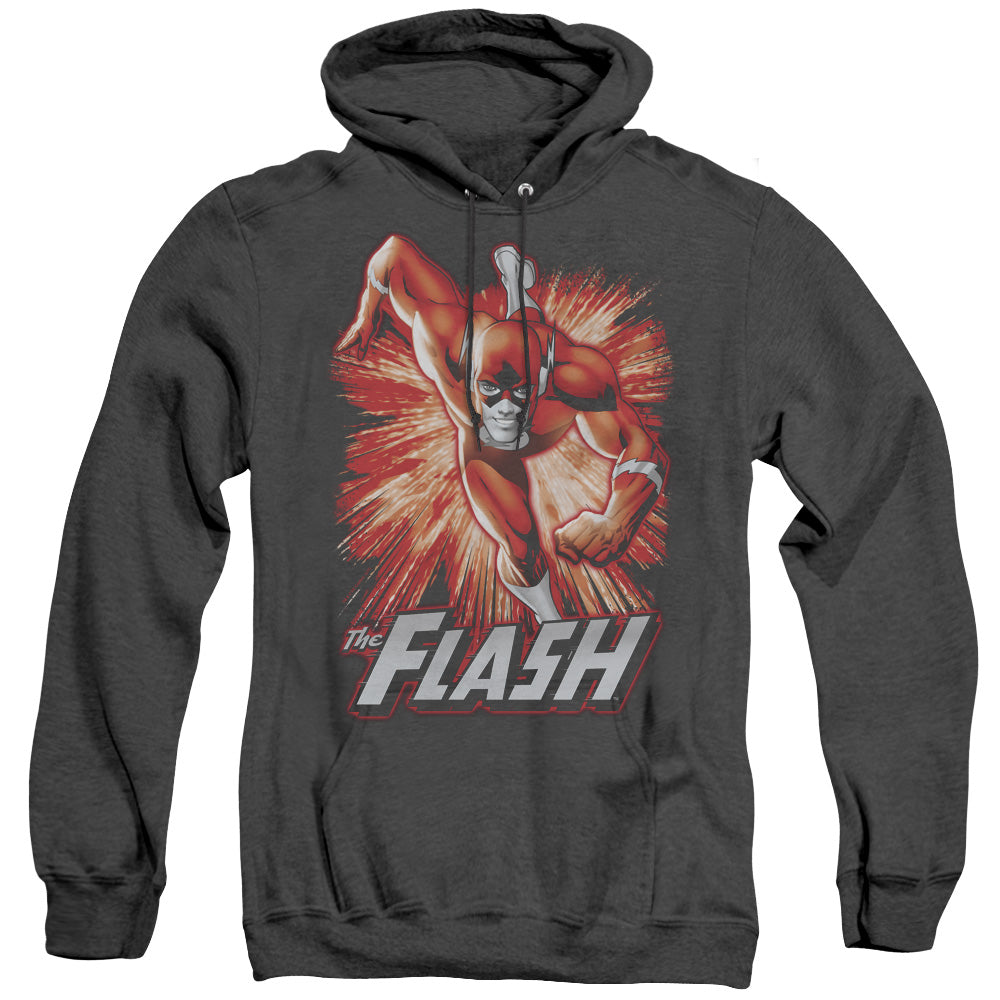 Justice League Of America Flash Red & Gray Mens Heather Hoodie Black Officially Licensed