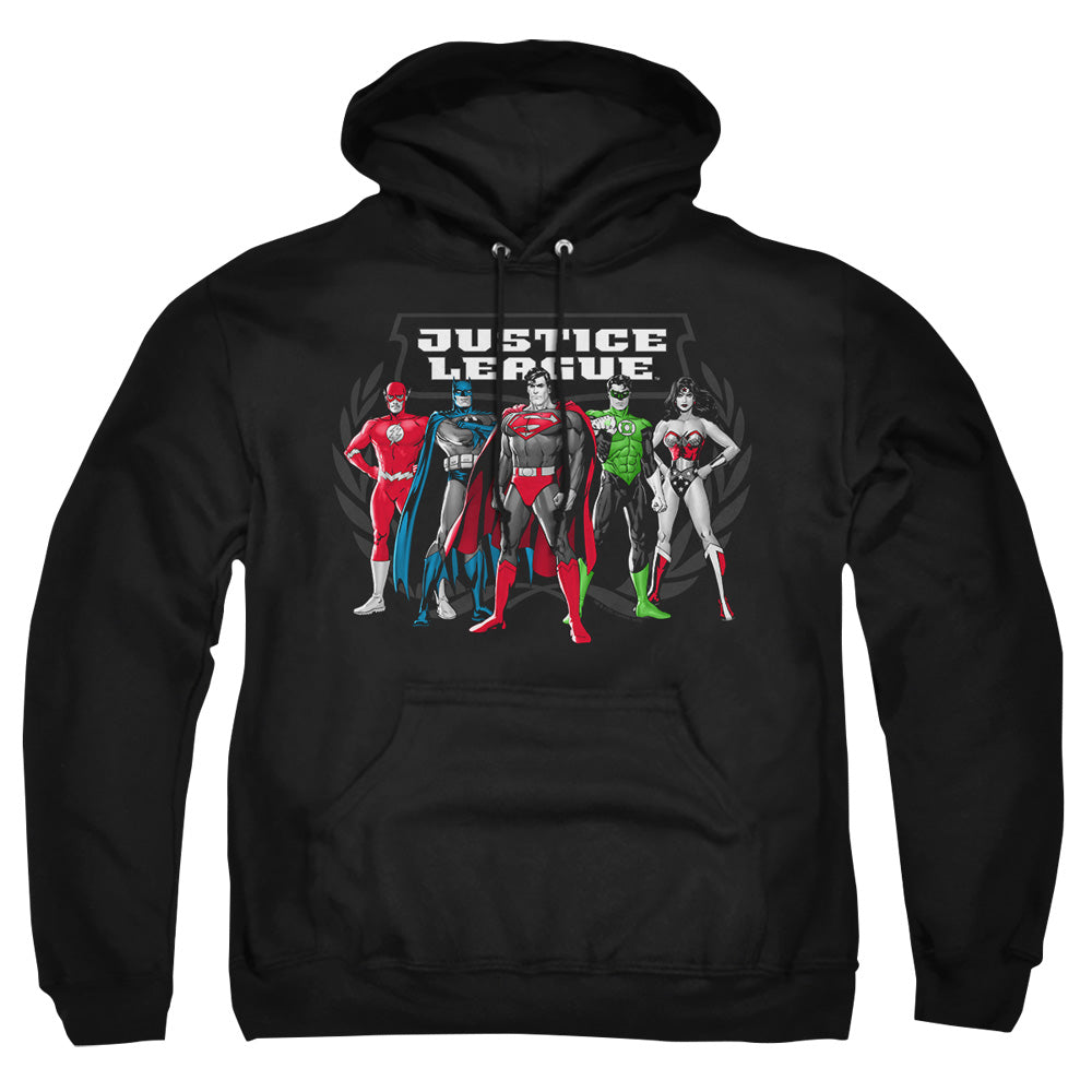 Justice League Of America The Big Five Mens Hoodie Black Officially Licensed