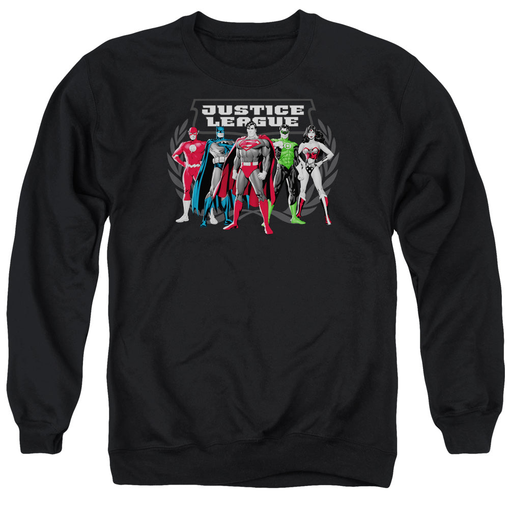 Justice League the Big Five Mens Crewneck Sweatshirt Black Officially Licensed