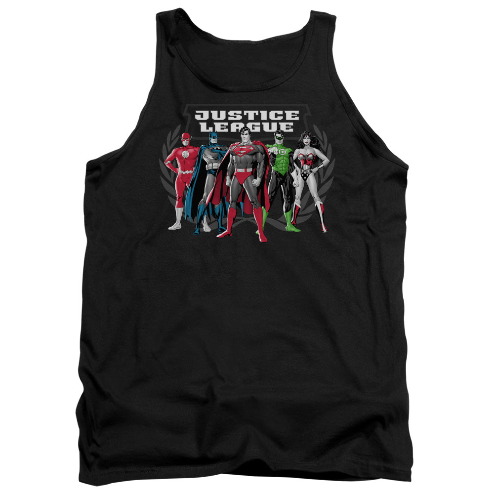 Justice League The Big Five Mens Tank Top Shirt Black Officially Licensed
