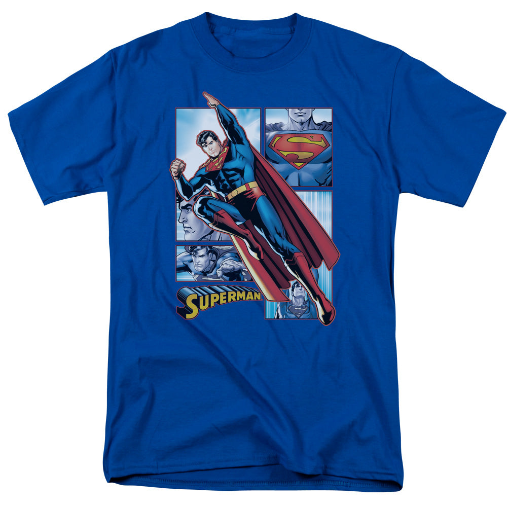 Justice League Of America Superman Panels Mens T Shirt Royal Officially Licensed
