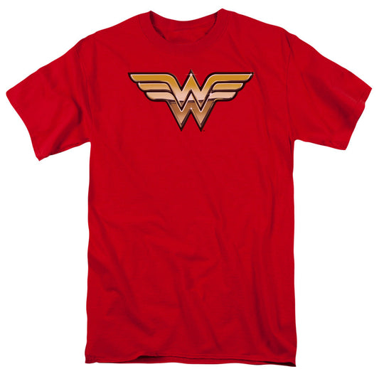 Wonder Woman Golden Logo Mens T Shirt Red Officially Licensed