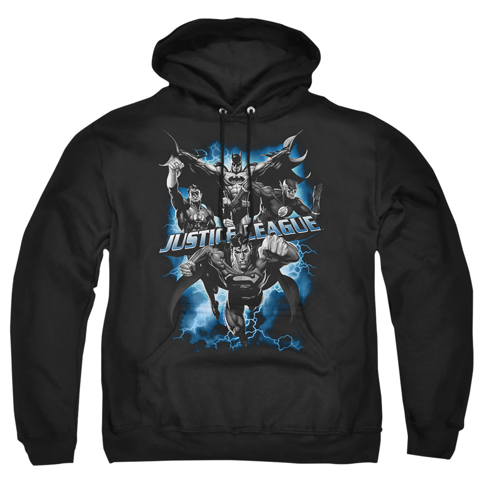 Justice League Of America Justice Storm Mens Hoodie Black Officially Licensed