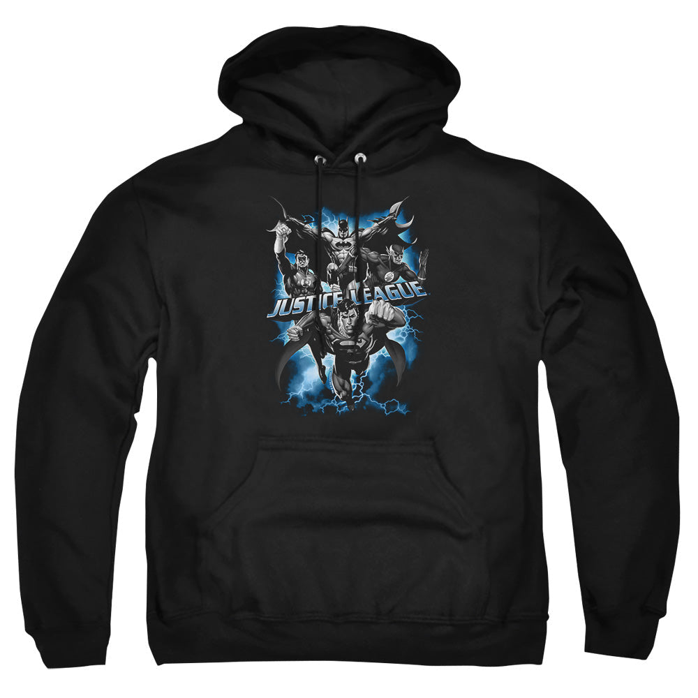 Justice League Of America Justice Storm Mens Hoodie Black Officially Licensed