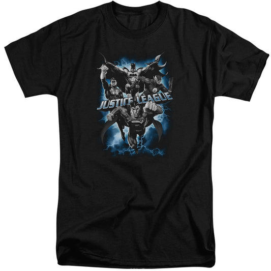 Justice League Of America Justice Storm Mens Tall T Shirt Black Officially Licensed