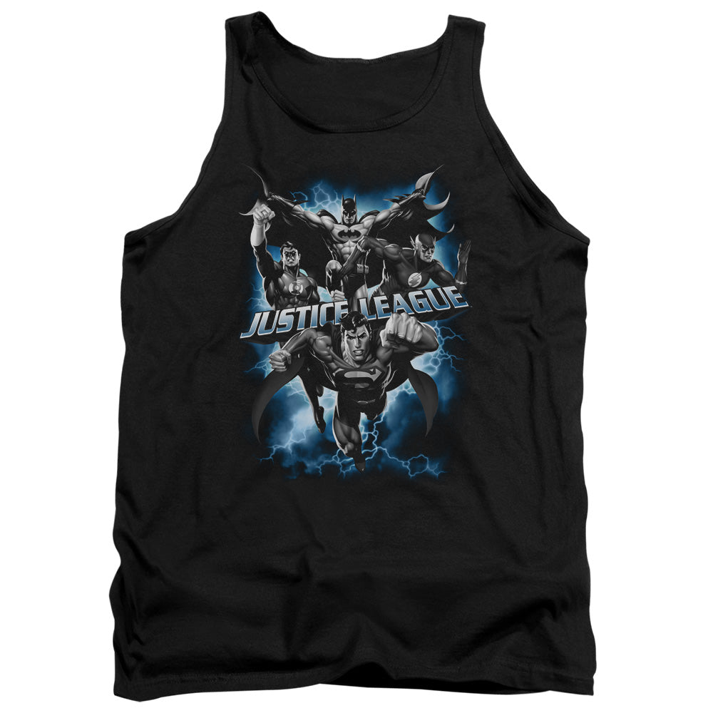 Justice League Justice Storm Mens Tank Top Shirt Black Officially Licensed