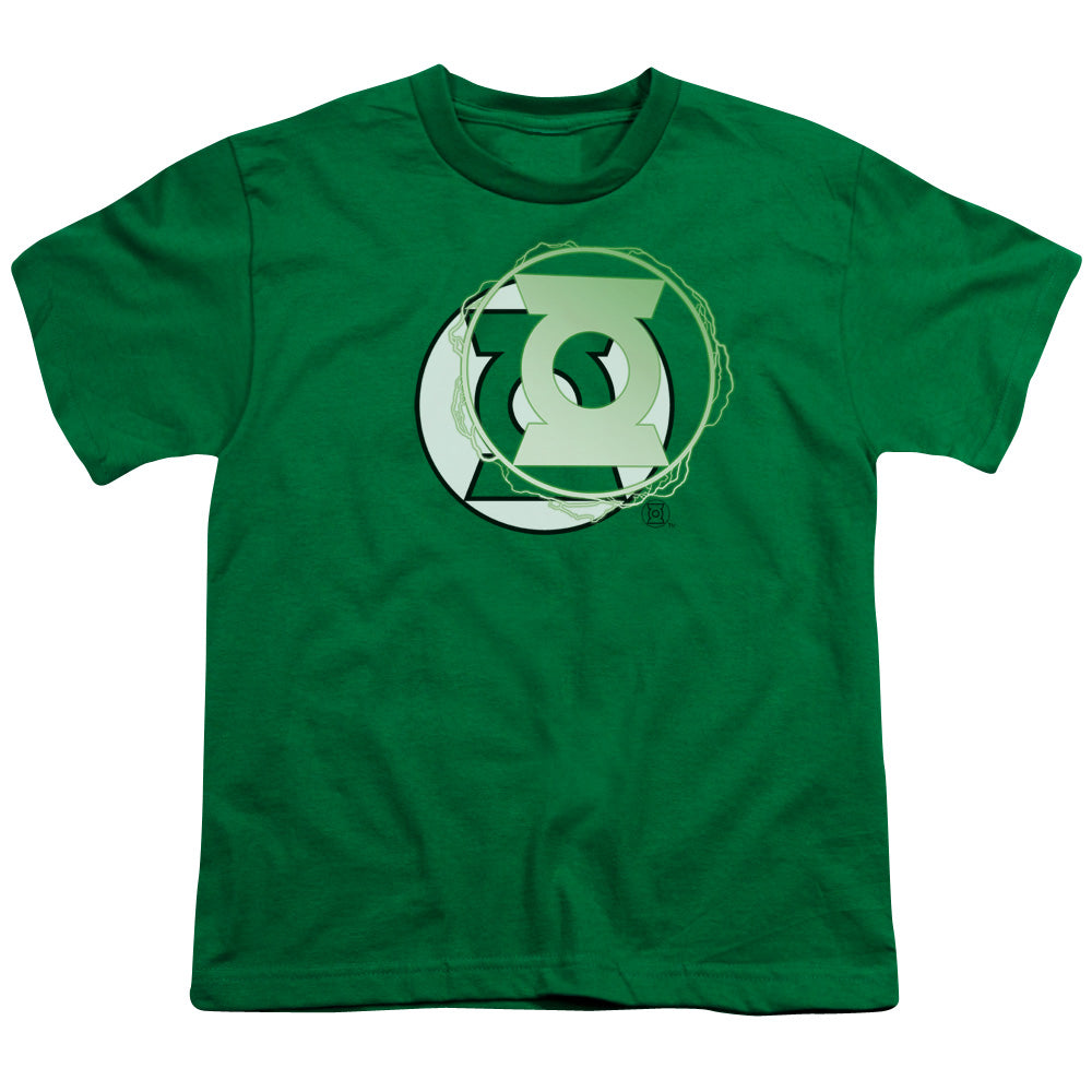 Justice League Gl Energy Logo Kids Youth T Shirt Kelly Green Officially Licensed