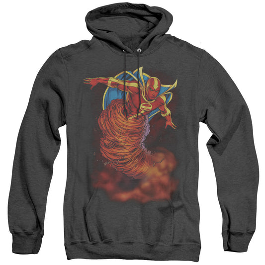 Justice League Of America Tornado Cloud Heather Mens Hoodie Black Officially Licensed