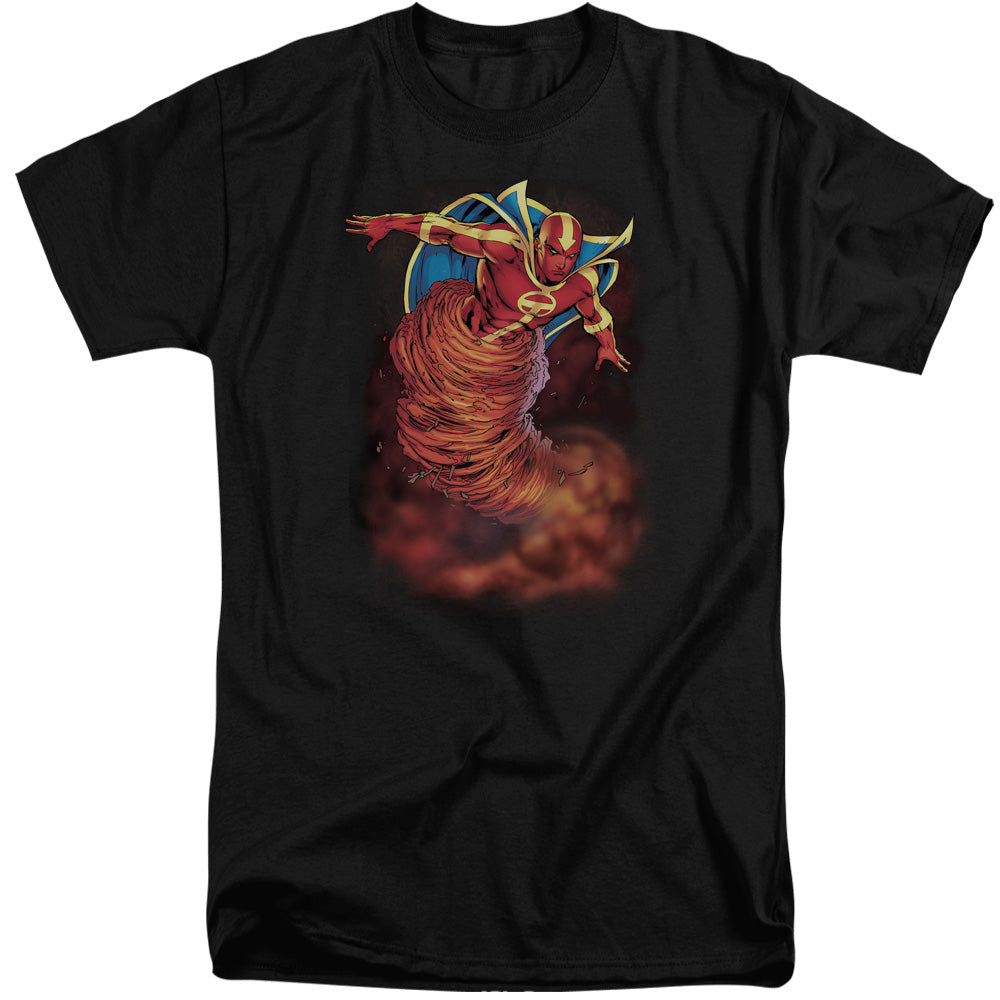 Justice League Tornado Cloud Mens Tall T Shirt Black Officially Licensed