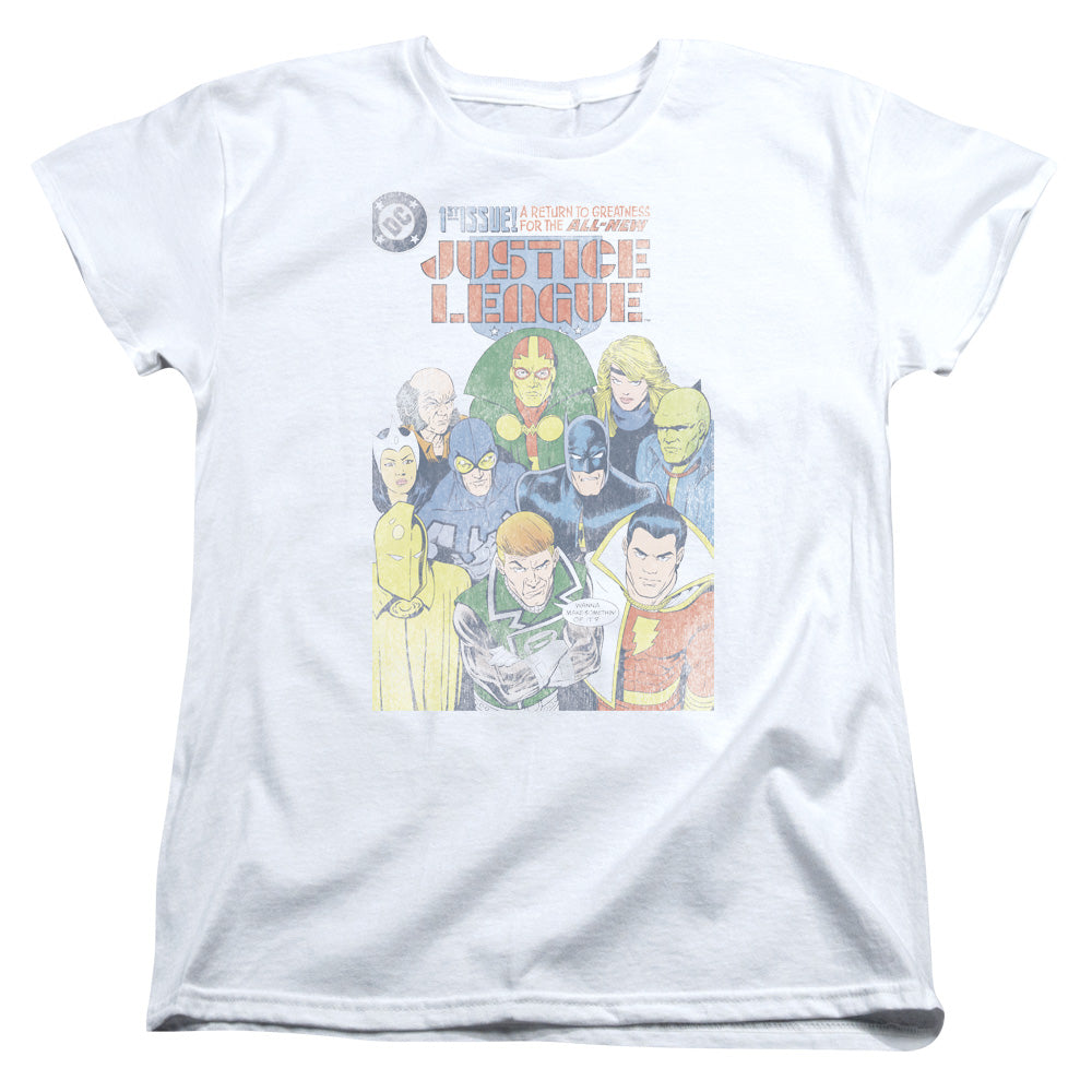 Justice League Justice League #1 Cover Womens T Shirt White Officially Licensed