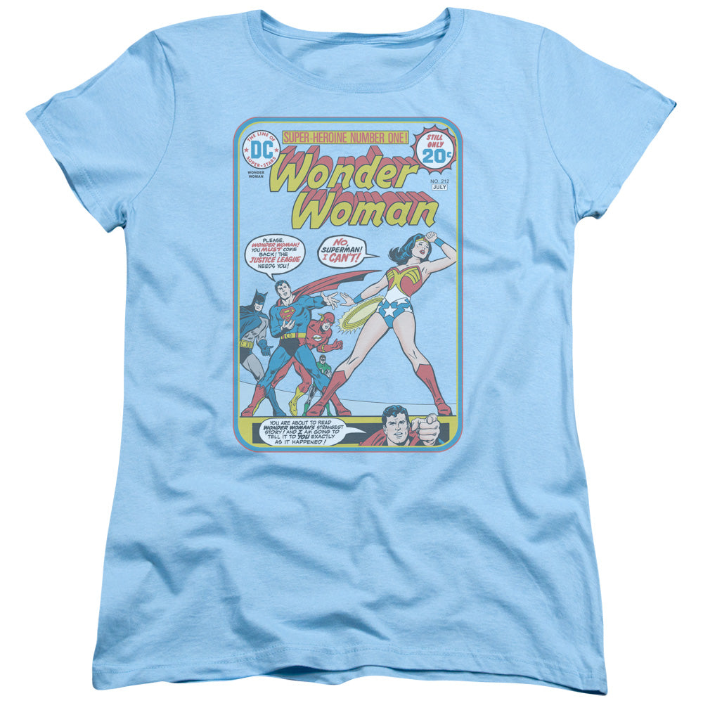 Justice League Ww #212 Cover Womens T Shirt Light Blue Officially Licensed