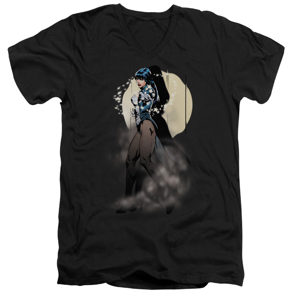 Justice League Zatanna Illusion Mens Slim Fit V-Neck T Shirt Black Officially Licensed