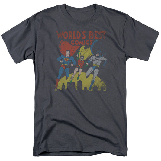 Justice League Of America Worlds Best Mens T Shirt Charcoal Officially Licensed