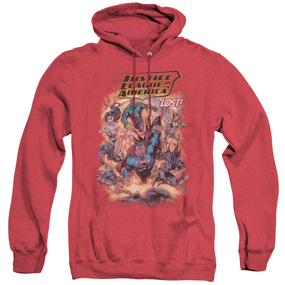 Justice League Lost Heather Mens Hoodie Red Officially Licensed