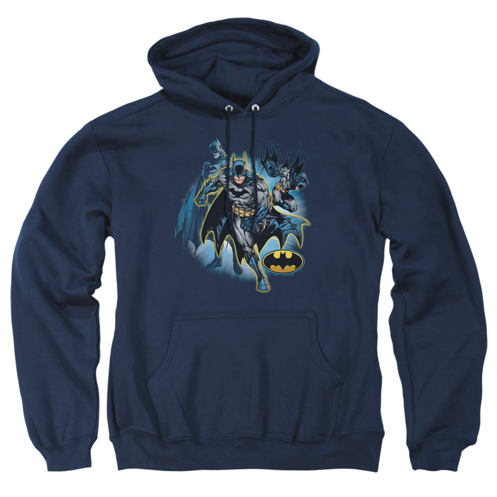 Justice League Of America Batman Collage Mens Hoodie Navy Officially Licensed