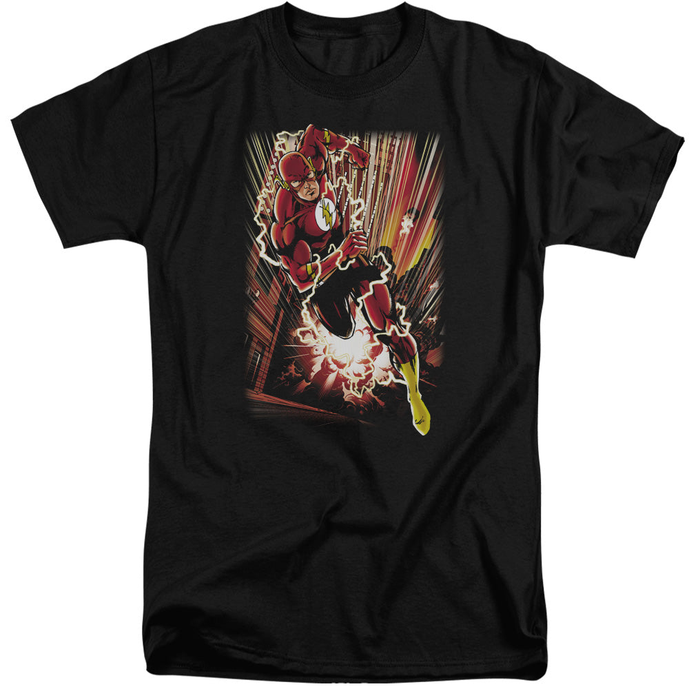 Justice League Of America Street Speed Mens Tall T Shirt Black Officially Licensed