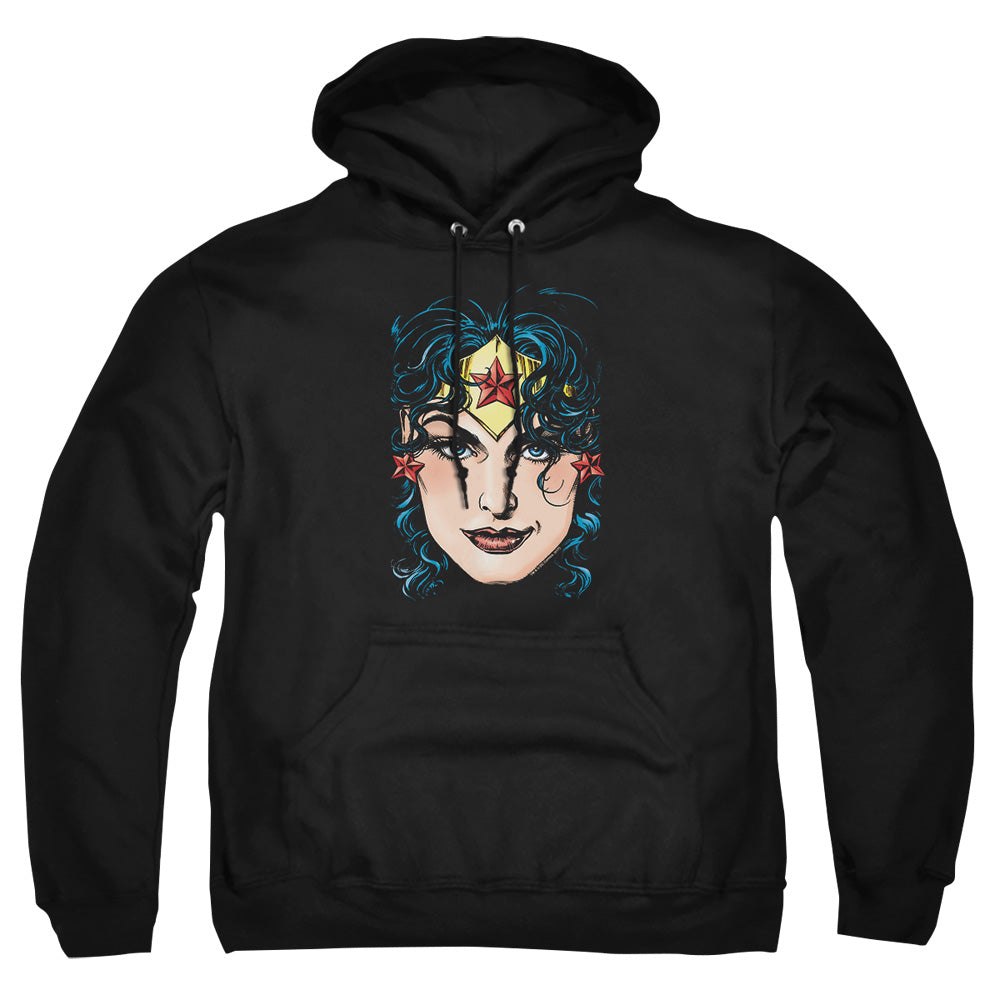 Dco Justice League Of America Wonder Woman Head Mens Hoodie Black Officially Licensed