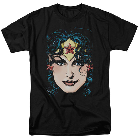 Wonder Woman Face Art Mens T Shirt Black Officially Licensed