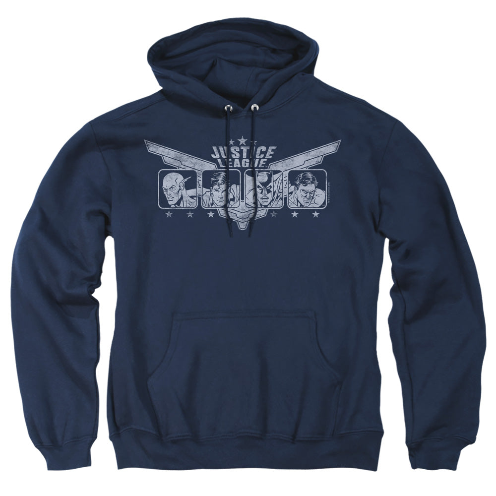 Justice League Of America Justice Wings Mens Hoodie Navy Officially Licensed