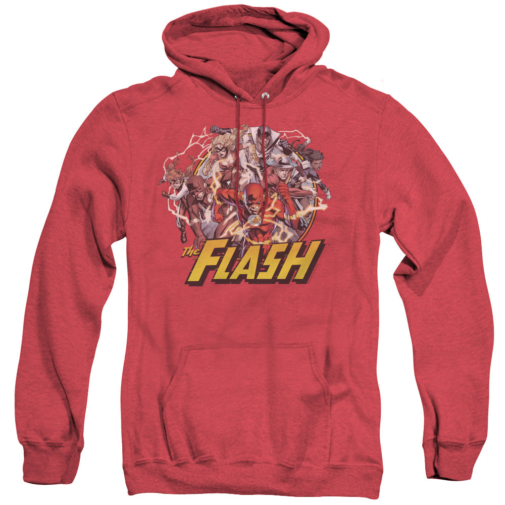 Justice League Of America Flash Family Mens Heather Hoodie Red Officially Licensed