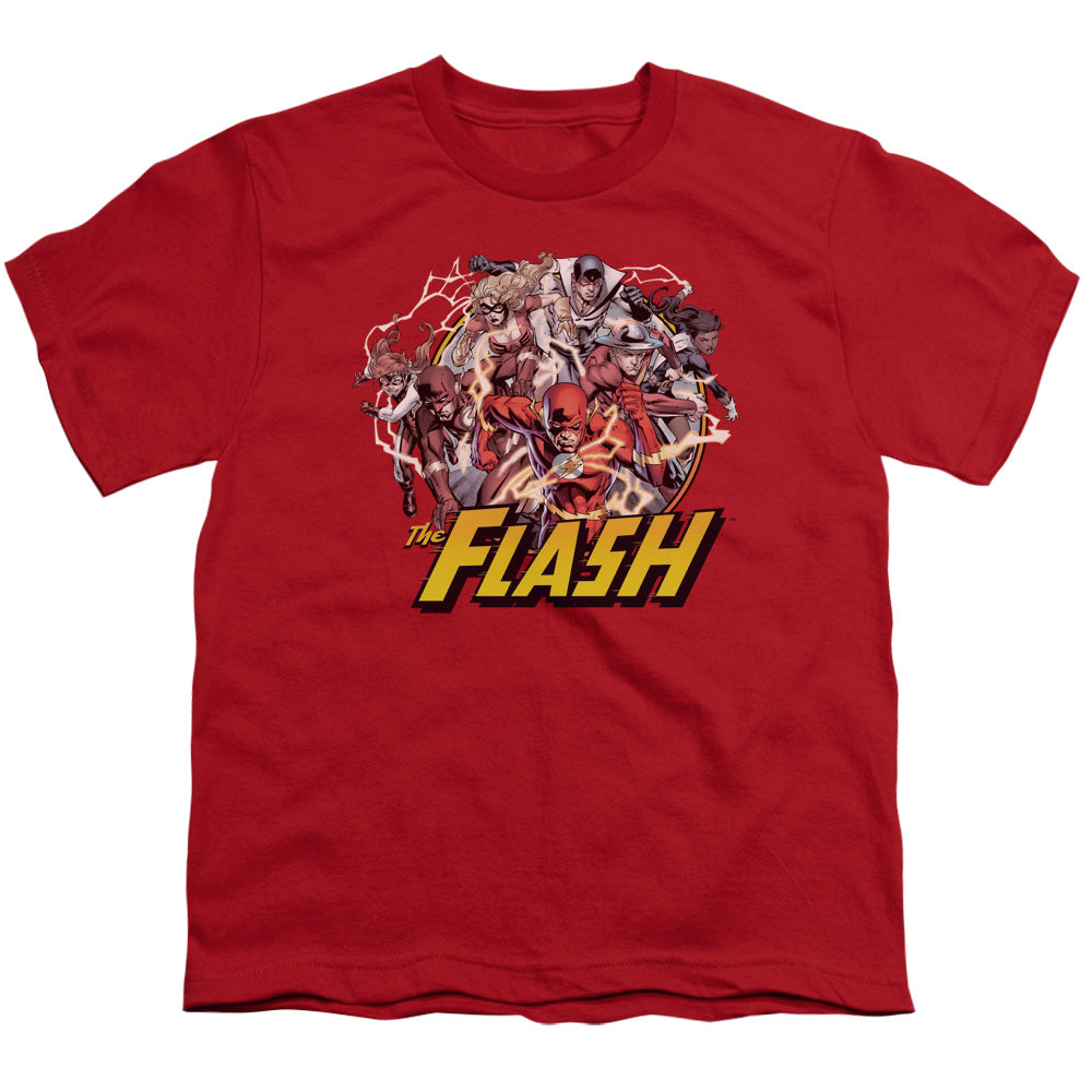 Justice League Flash Family Kids Youth T Shirt Red Officially Licensed