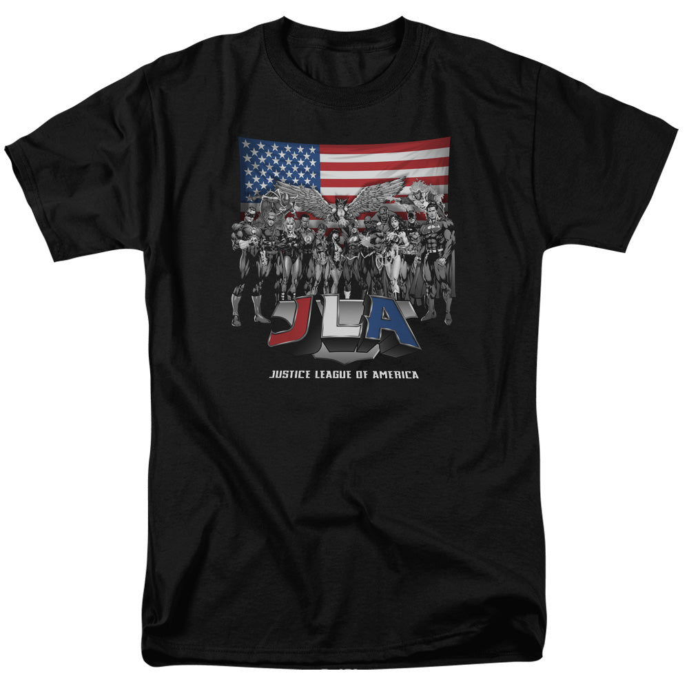 Justice League All American League Mens T Shirt Black Officially Licensed