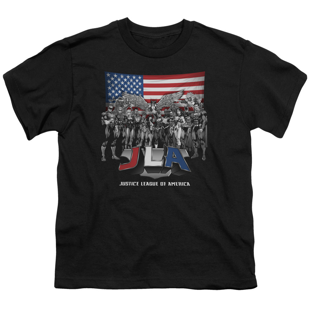 Justice League All American League Kids Youth T Shirt Black Officially Licensed