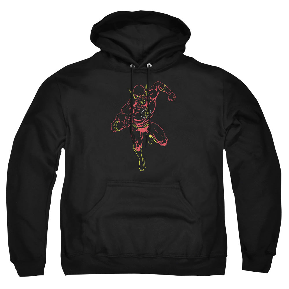 Justice League Of America Neon Flash Mens Hoodie Black Officially Licensed