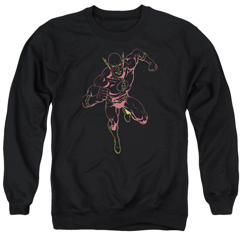 Justice League Of America Neon Flash Mens Crewneck Sweatshirt Black Officially Licensed