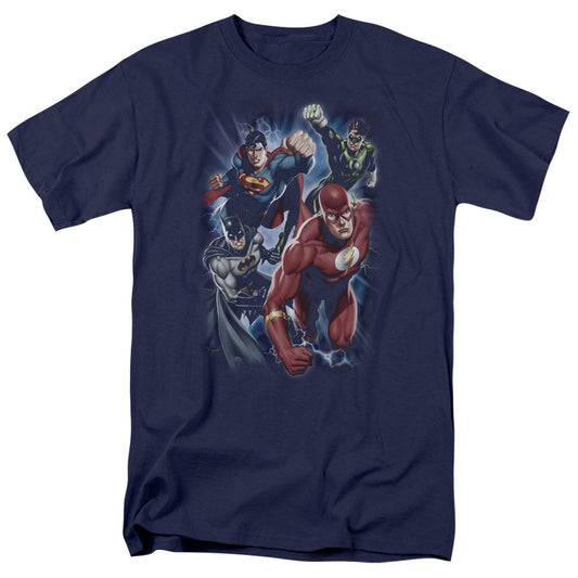Justice League Of America Storm Chasers Mens T Shirt Navy Officially Licensed