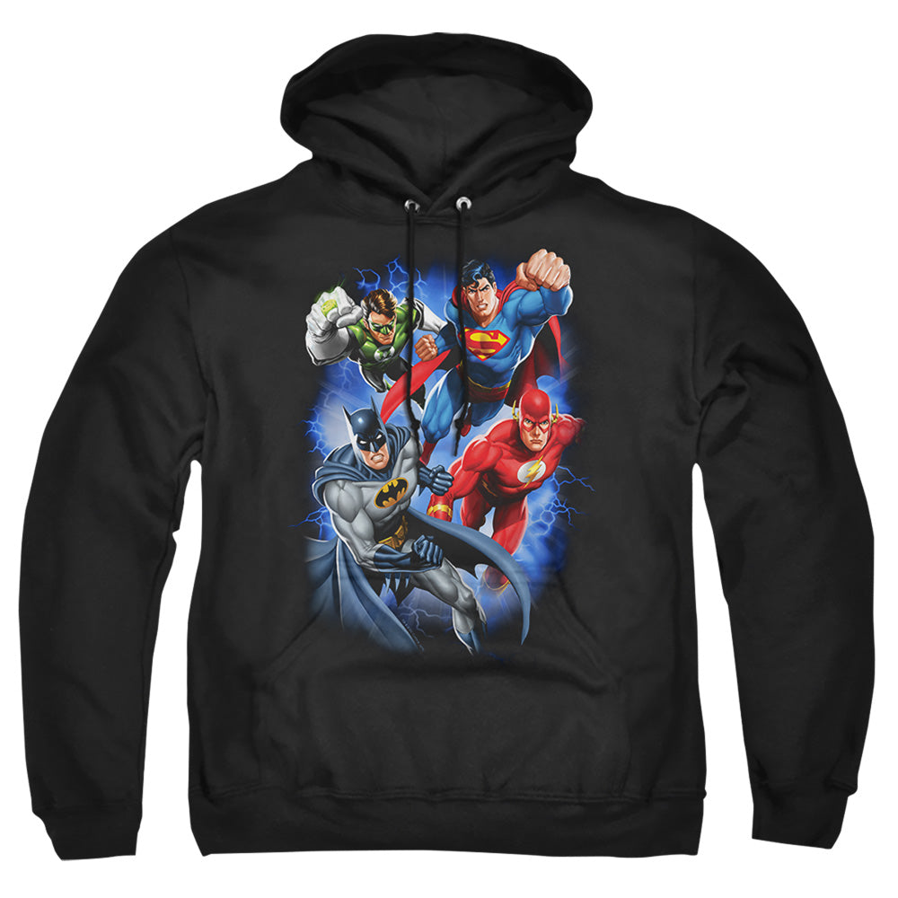 Justice League Of America Storm Makers Mens Hoodie Black Officially Licensed