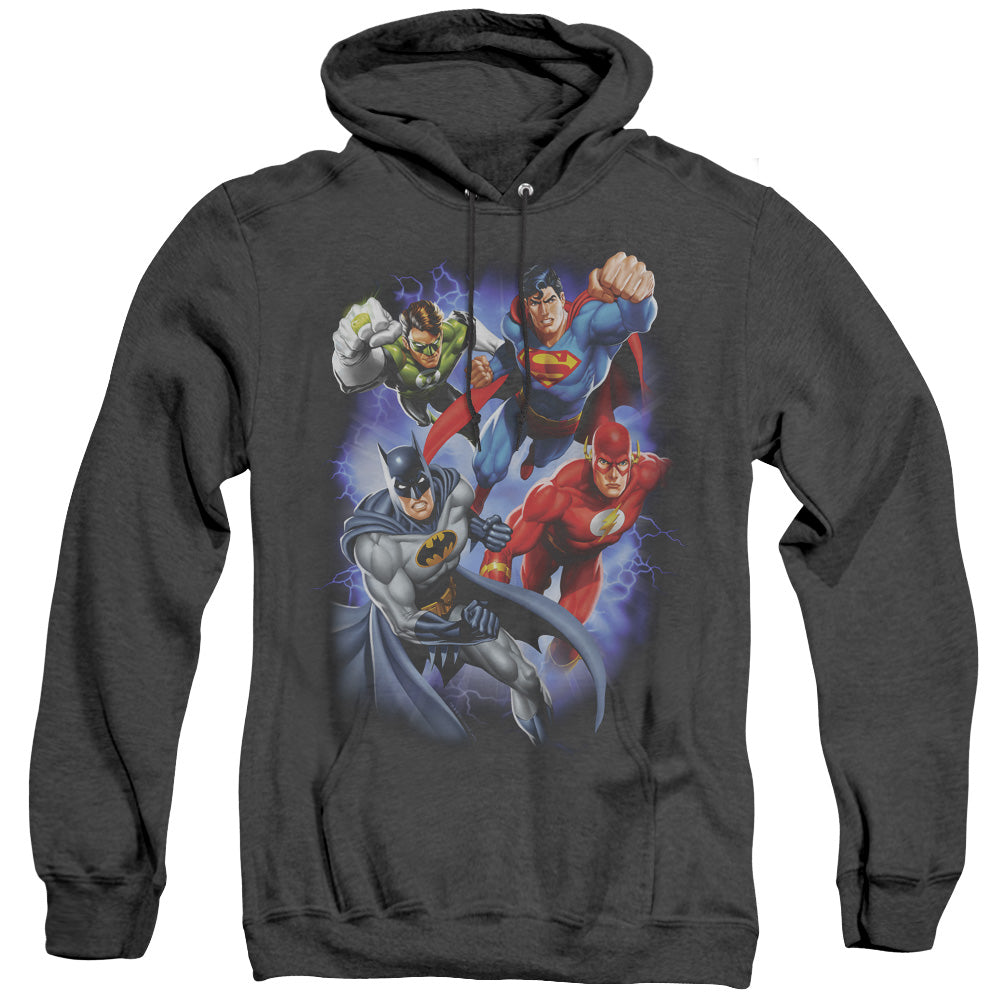 Justice League Storm Makers Heather Mens Hoodie Black Officially Licensed