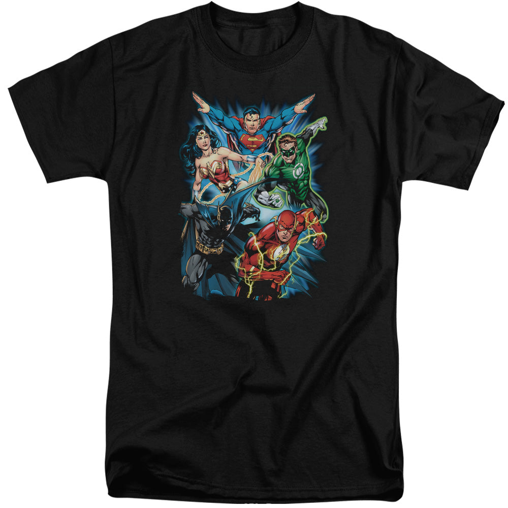 Justice League Of America Jl Assemble Mens Tall T Shirt Black Officially Licensed