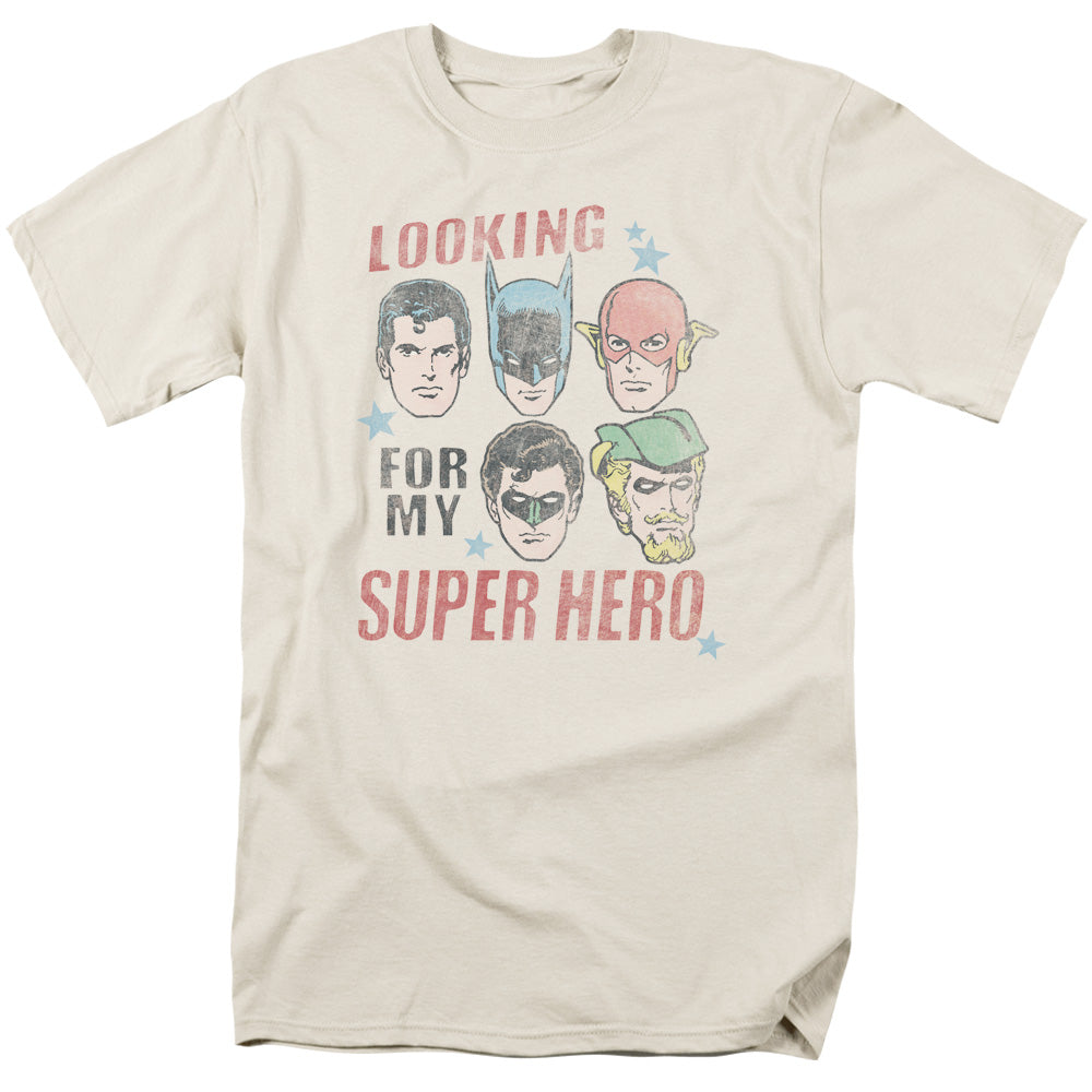 Justice League Of America My Super Hero Mens T Shirt Cream Officially Licensed
