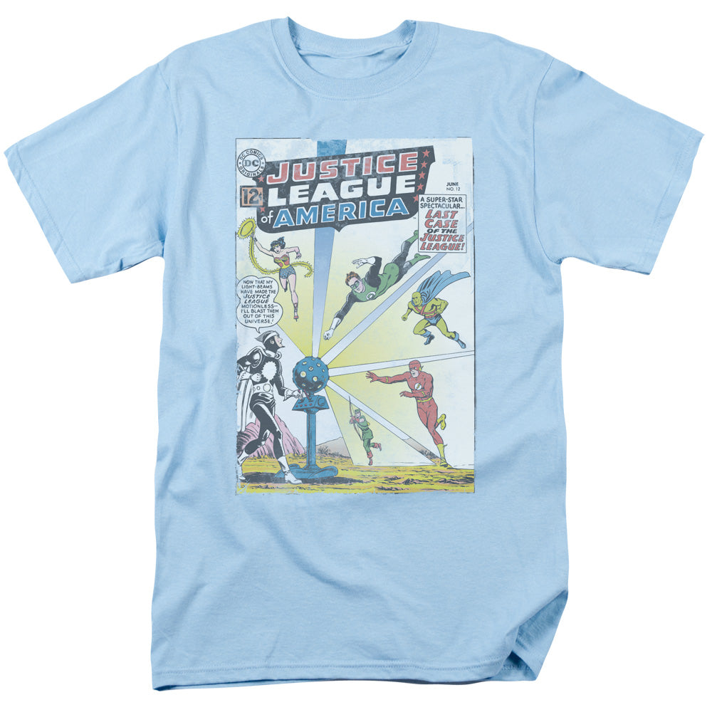 Justice League Of America Vintage Cover 12 Mens T Shirt Light Blue Officially Licensed