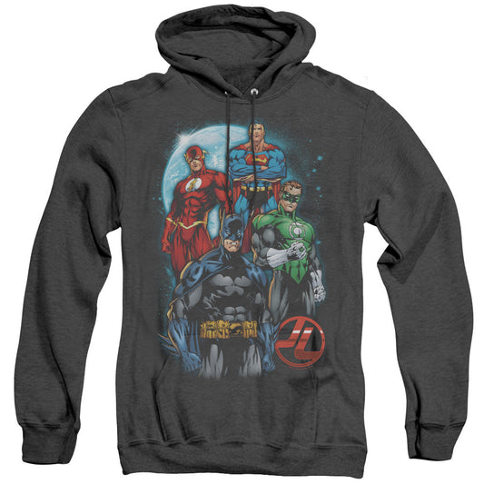 Justice League Of America The Four Heather Mens Hoodie Black Officially Licensed