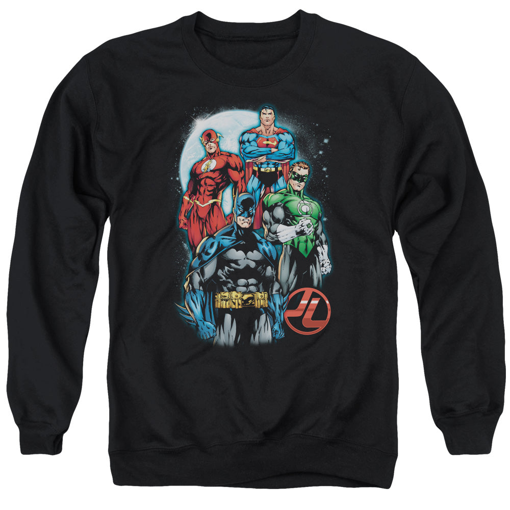Justice League the Four Mens Crewneck Sweatshirt Black Officially Licensed