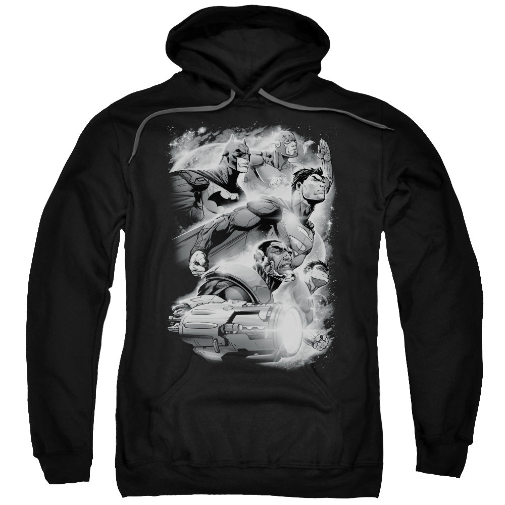 Justice League Atmospheric Mens Hoodie Black Officially Licensed