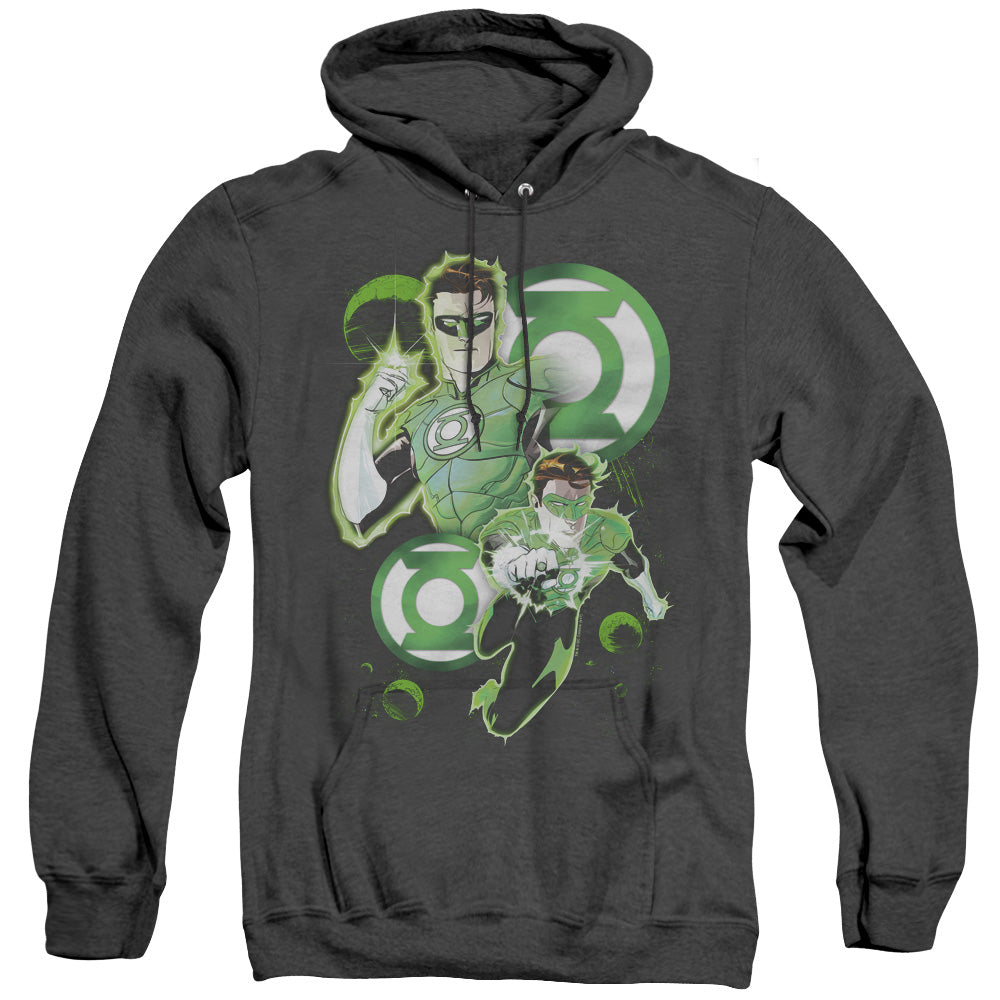 Justice League Of America Gl In Action Heather Mens Hoodie Black Officially Licensed