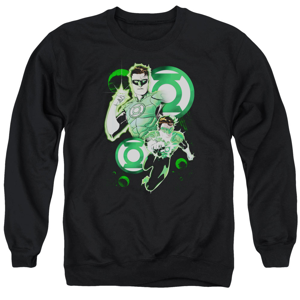 Justice League Of America Gl In Action Mens Crewneck Sweatshirt Black Officially Licensed