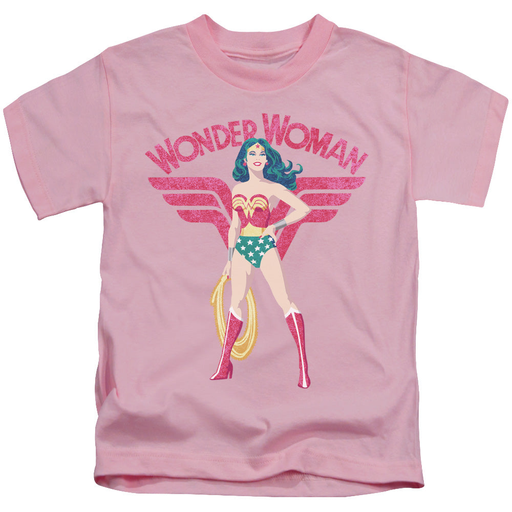 Justice League Ww Sparkle Juvenile Kids Youth T Shirt Pink Officially Licensed