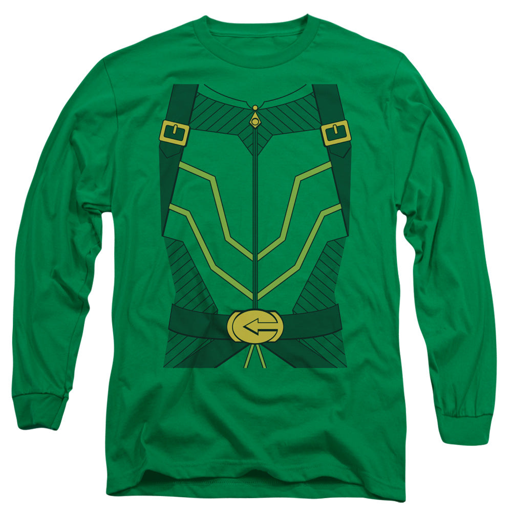 Justice League Of America Arrow Costume Mens Long Sleeve Shirt Kelly Green Officially Licensed