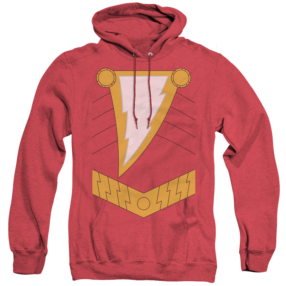 Justice League Shazam Heather Mens Hoodie Red Officially Licensed