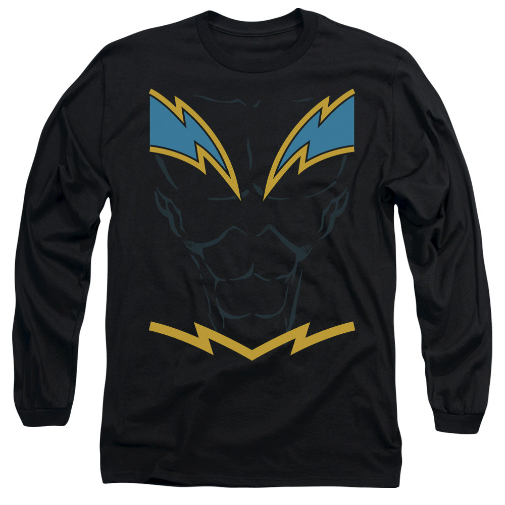 Justice League Black Lightning Mens Long Sleeve Shirt Black Officially Licensed