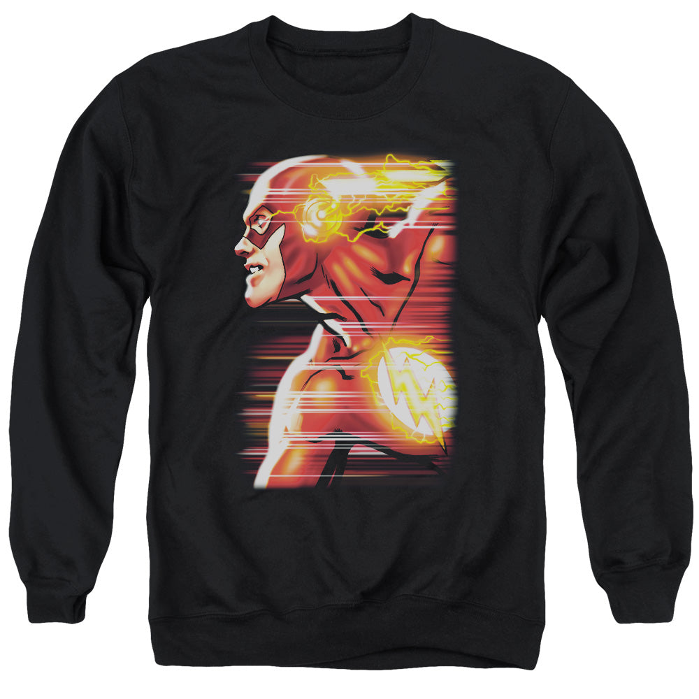 Justice League Of America Speed Head Mens Crewneck Sweatshirt Black Officially Licensed
