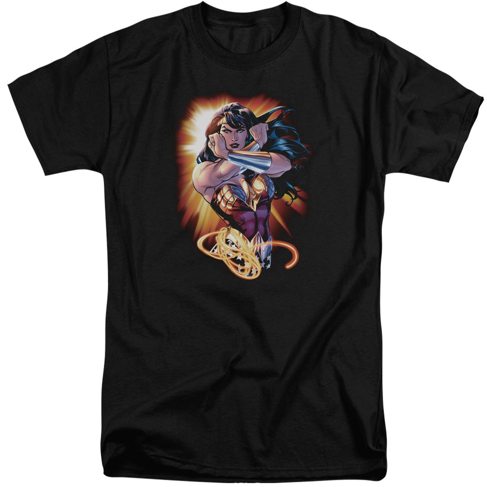 Justice League Wonder Rays Mens Tall T Shirt Black Officially Licensed