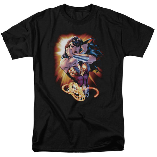 Justice League Of America Wonder Rays Mens T Shirt Black Officially Licensed
